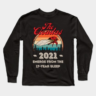 The Cicadas 2021 Emerge From The 17-Year Sleep, Funny Cicada Lover Long Sleeve T-Shirt